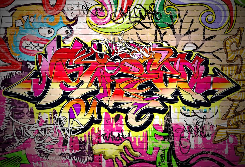 15654649 - graffiti wall urban art