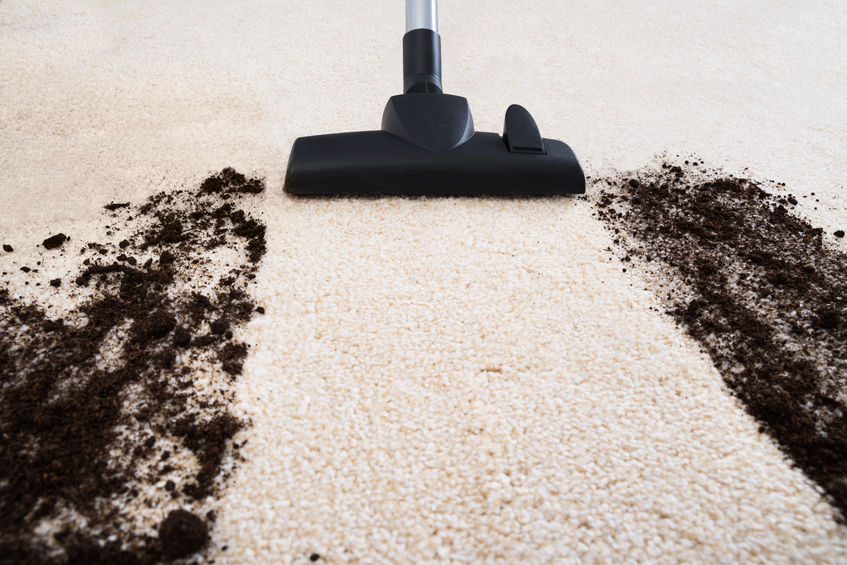 37322060 - photo of vacuum cleaner cleaning dirt on carpet